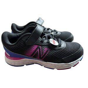 NWOT New  Balance 680 V6 Girls 1 Wide Preschool Running Shoe Black Magenta